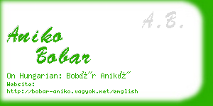 aniko bobar business card